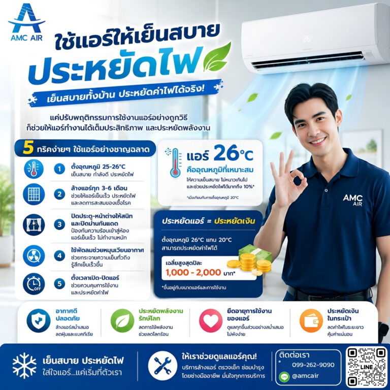 ใช้แอร์ให้เย็นสบาย ประหยัดไฟ